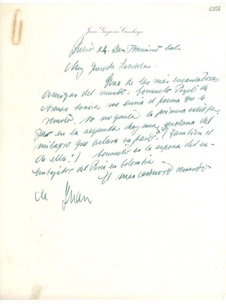 [Carta] 1947 jul. 24, San Francisco, California [a] Gabriela Mistral