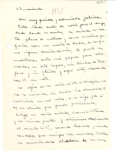 [Carta] 1935 nov. 23, España [a] Gabriela Mistral