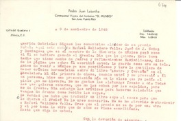 [Carta] 1945 nov. 9, San Juan, Puerto Rico [a] Gabriela [Mistral]