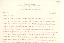 [Carta] 1945 nov. 28, México D.F., [México] [a] Gabriela [Mistral]