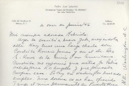 [Carta] 1946 jun. 11, Washington, D.C. [a] Gabriela [Mistral]