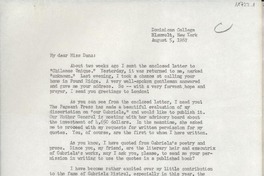 [Carta] 1967 Aug. 5, Dominican College, Blauvelt, New York, [EE.UU.] [a] My dear Miss [Doris] Dana, [EE.UU.]