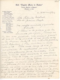[Carta] 1943 ene. 26, Bayamón, [Puerto Rico] [a] Gabriela Mistral, Río de Janeiro, Brasil