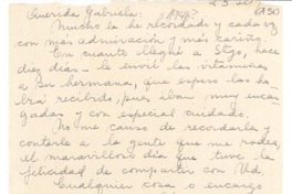 [Carta] 1946 sept. 25, Santiago, Chile [a] Gabriela Mistral