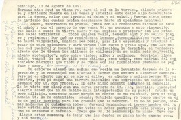 [Carta] 1951 ago. 11, Santiago, [Chile] [a] [Gabriela Mistral]