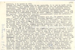 [Carta] 1951 ago. 4, Santiago [a] Gabriela Mistral