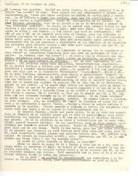 [Carta] 1951 oct. 17, Santiago, [Chile] [a] [Gabriela Mistral]