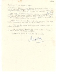 [Carta] 1952 ene. 7, Santiago, [Chile] [a] Gabriela [Mistral]