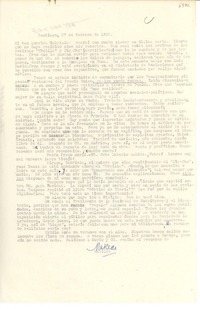 [Carta] 1952 feb. 27, Santiago, [Chile] [a] Gabriela [Mistral]