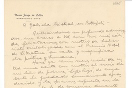 [Carta] 1945 nov. 21, Buenos Aires, [Argentina] [a] Gabriela Mistral, Petrópolis, [Brasil]