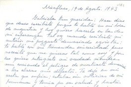 [Carta] 1943 ago. 19, Miraflores, [Perú] [a] Gabriela [Mistral]