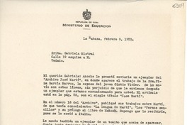 [Carta] 1953 feb. 3, La Habana [a] Gabriela Mistral