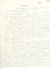 [Carta] 1953 nov. 22, La Habana, [Cuba] [a] Gabriela Mistral