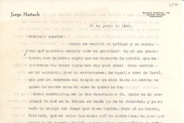 [Carta] 1948 jun. 22, [Cuba?] [a] Gabriela [Mistral], [EE.UU.?]