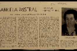 Gabriela Mistral (ante un retrato de la ilustre educadora chilena)
