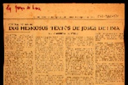 Dos hermosos textos de Jorge de Lima Noticias del Brasil