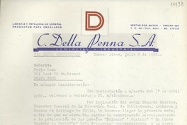 [Carta] 1958 jul. 8, Buenos Aires, [Argentina] [a] Señorita Doris Dana, 204 East 20 th. Street, Nueva York