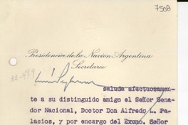 [Carta] 1942 nov. 28, [Buenos Aires] [a] Alfredo L. Palacios