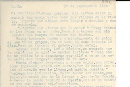 [Carta] 1956 sept. 17, Lanús, [Argentina] [a] Gabriela Mistral