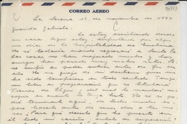 [Carta] 1944 nov. 1, La Serena, [Chile] [a] Gabriela Mistral