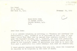 [Carta] 1955 feb. 2, New York, [Estados Unidos] [a] Doris Dana, New York, [Estados unidos]