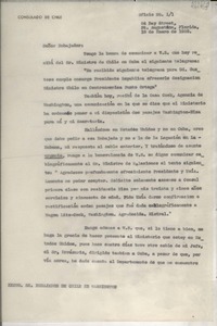 Oficio N° 11, 1939 ene. 18, 24 Bay Street, St. Augustine, Florida, [EE.UU.] [al] Excmo. Sr. Embajador de Chile en Washington, [EE.UU.]