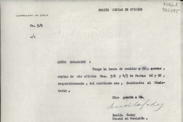 [Oficio] N° 52, [ene.] [1950], [México] [al] Exmo. Señor Embajador de Chile en México