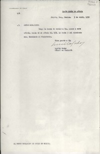 [Oficio] N° 94, 1950 abr. 3, Jalapa, Ver., [México] [al] Señor Embajador de Chile en México