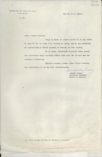 [Oficio] N° 19, 1952 feb. 16, Nápoles, [Italia] [al] Señor Cónsul General de Francia en Nápoles, [Italia]