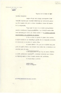 [Carta] 1952 jul. 10, Nápoles, Consulado de Chile, Nápoles, Italia [al] Señor Embajador de Chile en Roma, [Italia]