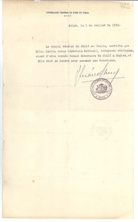 [Carta] 1932 juil. 1, Milan, Italie