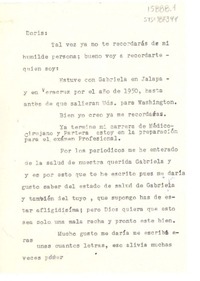 [Carta] [1957?], México D.F., [México] [a] Doris Dana, [New York, Estados Unidos].