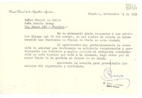 [Carta] 1951 nov. 14, Nápoles, [Italia] [a] señor Cónsul de Chile, Doña Lucila Godoy, Via Tasso 220, Nápoles