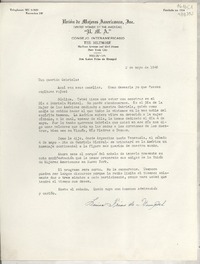 [Carta] 1946 mayo 2, The Biltmore, Madison Avenue and 43rd Street, New York City, [EE.UU.] [a la] Tan querida Gabriela, [EE.UU.]