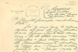 [Carta] 1913 , Los Andes, Chile [a] [Ruben Darío]