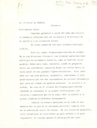 [Carta] 1922 sept. 18, México [al] Sr. Director de Cronos
