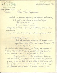 [Carta] 1954 sep. 14, Santiago, Chile [a] Gabriela Mistral, [California, Estados Unidos]