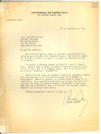 [Carta] 1953 sept. 10, [Río Piedras, Puerto Rico] [a] Gabriela Mistral, Rosling Harbor, Long Island, New York