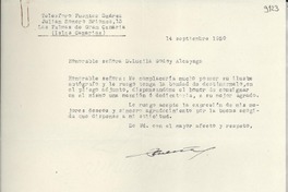 [Carta] 1950 sept. 14, Las Palmas de Gran Canaria, [España] [a] Lucila Godoy Alcayaga