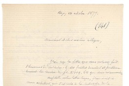 [Carta] 1877 oct. 14, París, Francia [a] Ramón Briseño