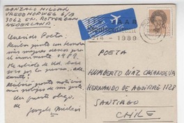 [Carta] 1988 diciembre, Rotterdam [a] Humberto Díaz-Casanueva