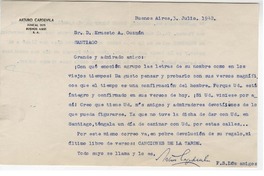 [Carta] 1942 jul. 3, Buenos Aires, Argentina [a] Ernesto A. Guzmán