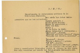 [Carta] 1968 septiembre 3, Santiago, Chile [a] Biblioteca Nacional de Chile