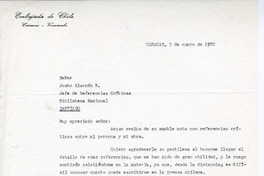 [Carta] 1972 enero 3, Caracas, Venezuela [a] Justo Alarcón