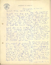 [Carta] 1953 nov. 13, Concepción, Chile [a] Gonzalo Drago