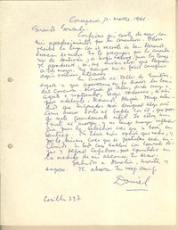 [Carta] 1961 mar. 21, Concepción, Chile [a] Gonzalo Drago