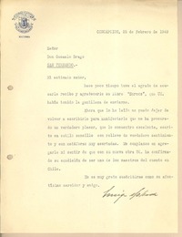 [Carta] 1949 feb. 25, Concepción, Chile [a] Gonzalo Drago