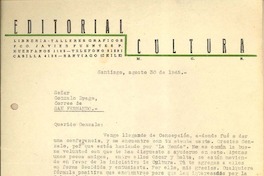 [Carta] 1945 ago. 30, Santiago, Chile [a] Gonzalo Drago