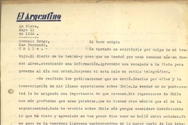 [Carta] 1936 may. 11, La Plata, Argentina [a] Gonzalo Drago
