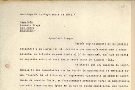 [Carta] 1941 sep. 22, Santiago, Chile [a] Gonzalo Drago